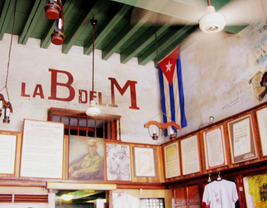 Interiors of La Bodeguita del Medio in Old Havana, Cuba.